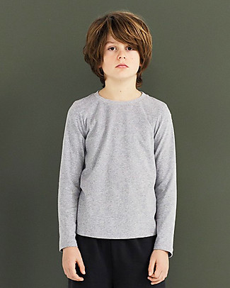 Gray Label Maglia Maniche Lunghe, Grigio Melange - 100% cotone bio Maglie Manica Lunga
