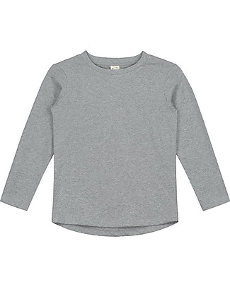 Gray Label Maglia Maniche Lunghe - Grigio Melange - 100% Jersey di Cotone Bio GOTS Maglie Manica Lunga