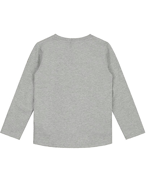 Gray Label Maglia Maniche Lunghe - Grigio Melange - 100% Jersey di Cotone Bio GOTS Maglie Manica Lunga