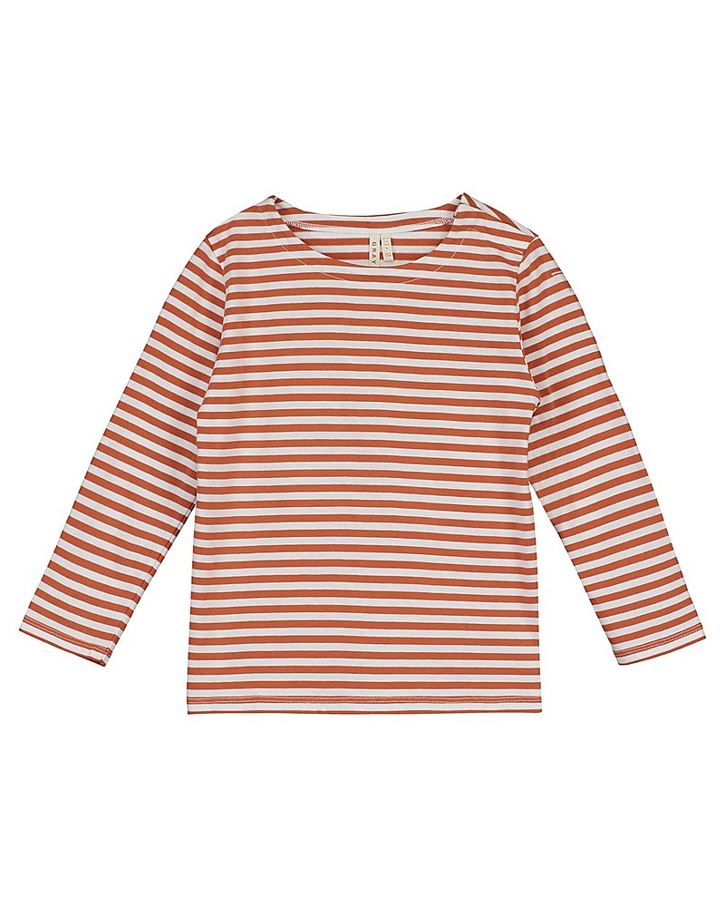 Gray Label Maglia Maniche Lunghe Rosso Terracotta f White 100% jersey di