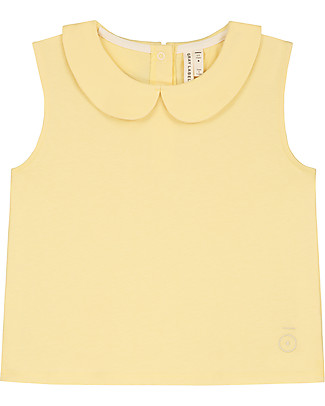 Gray Label Maglia Senza Maniche con Colletto - Giallo Chiaro - 100% Cotone Bio T-shirt