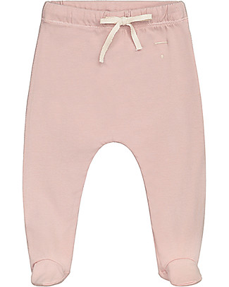 Gray Label Pantaloni Baby con Piedini, Rosa Vintage - Cotone Bio Pantaloni Lunghi