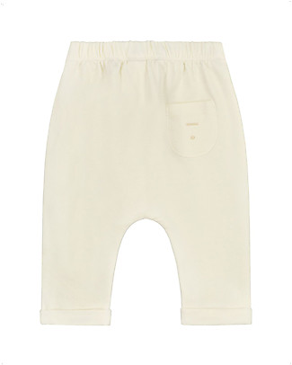 Gray Label Pantaloni Baby Felpati - Crema - Cotone Bio Elasticizzato Pantaloni Lunghi