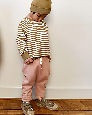 Gray Label Pantaloni Baby Felpati - Rustic Clay - Cotone Bio Elasticizzato Pantaloni Lunghi