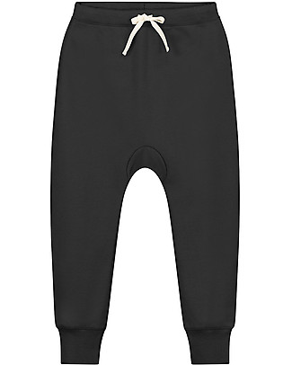 Gray Label Pantaloni Baggy Felpati - Nero - 100% Cotone Bio Morbidissimo Pantaloni Lunghi