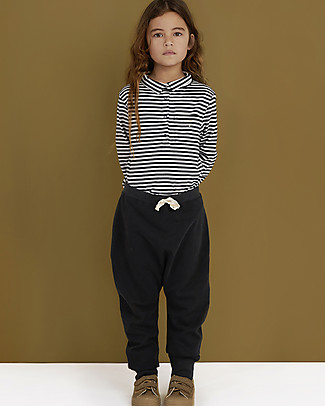 Gray Label Pantaloni Baggy Felpati - Nero - 100% Cotone Bio Morbidissimo Pantaloni Lunghi