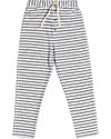 Gray Label Pantaloni con Cavallo Basso, Righe Grigio Melange/Bianco - 100% jersey di cotone bio morbidissimo Pantaloni Lunghi