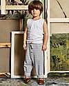 Gray Label Pantaloni con Cavallo Basso, Righe Grigio Melange/Bianco - 100% jersey di cotone bio morbidissimo Pantaloni Lunghi