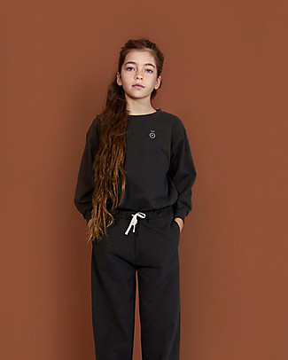Gray Label Pantaloni da Tuta - Nero - 100% Felpa di Cotone Organico GOTS Pantaloni Lunghi