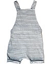 Gray Label Salopette Corta Unisex, Righe Bianco/Grigio - 100% Cotone Bio - 2/4 Anni Salopette