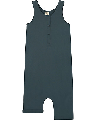 Gray Label Salopette Estiva con Bottoncini - Blu Grigio - 100% Cotone Bio Salopette