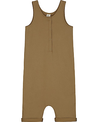 Gray Label Salopette Estiva con Bottoncini - Nocciola - 100% Cotone Bio Salopette
