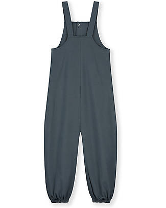 Gray Label Salopette senza Maniche - Blu Grigio - 100% Felpa di Cotone Bio GOTS Salopette