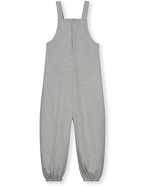 Gray Label Salopette senza Maniche - Grigio Melange - 100% Felpa di Cotone Bio GOTS Salopette