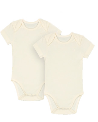 Gray Label Set di 2 Body Manica Corta - Crema - Cotone Bio GOTS Body Manica Corta