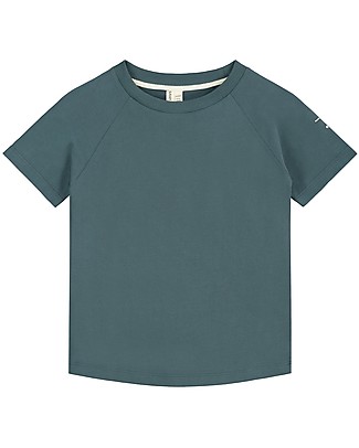 Gray Label T-shirt con Bordo Arrotondato - Blue Grey (dai 2 anni in su) - 100% cotone bio T-Shirt e Canotte