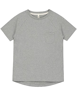 Gray Label T-shirt con Taschino e Bordo Arrotondato - Grigio Melange (dai 2 anni in su) - 100% cotone bio T-Shirt e Canotte