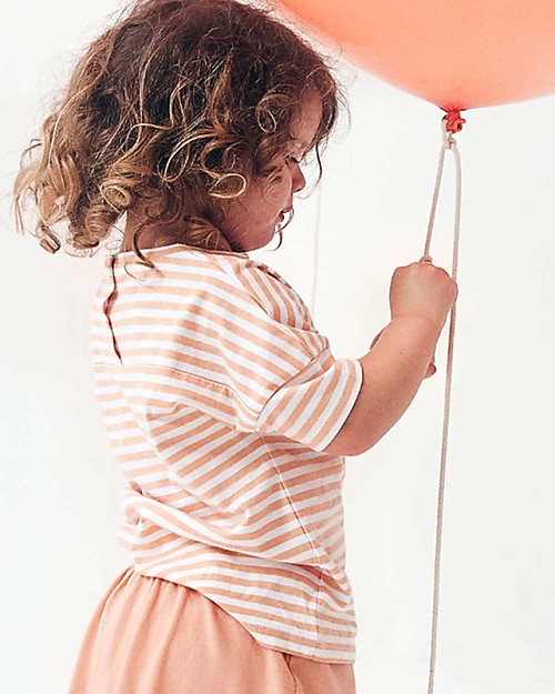 Gray Label T-shirt Oversize, Righe Pop/Bianco - 100% cotone bio T-shirt