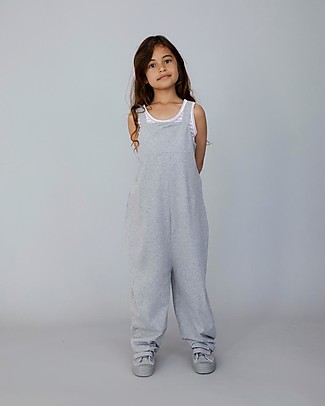 Gray Label Tuta con Pantaloni Lunghi - Grey Melange - 100% Jersey di Cotone Bio GOTS Salopette