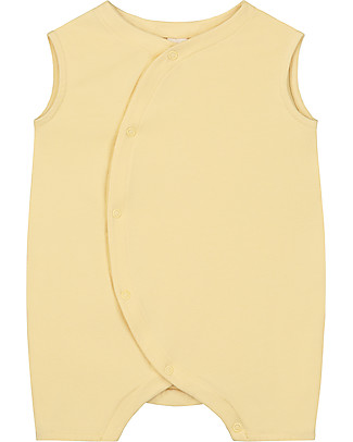 Gray Label Tutina Estiva con Bottoncini - Giallo Chiaro - 100% Cotone Bio Tutine Corte