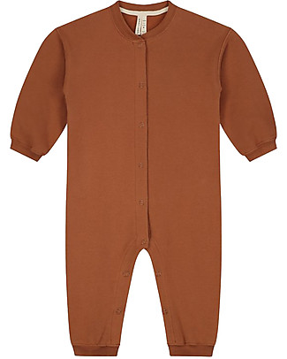 Gray Label Tutina Intera a Maniche Lunghe - Ruggine - Felpa di Cotone Bio GOTS Tutine Lunghe
