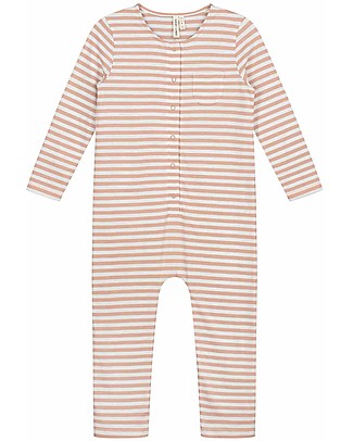Gray Label Tutina - Rustic Clay/Crema a Righe - 100% Cotone Bio Morbidissimo Tutine Lunghe