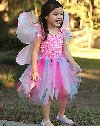 Great Pretenders Costume da Farfalla Multicolor - Comprende Abito, Ali e Bacchetta! null