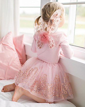 Great Pretenders Costume da Principessa - Rosa/Oro con Brillantini - Comprende Tutu ed Ali! null