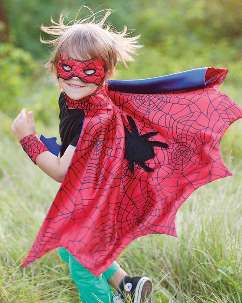 Great Pretenders Costume Supereroe Ragno - Comprende mantello, maschera e  polsini unisex (bambini)