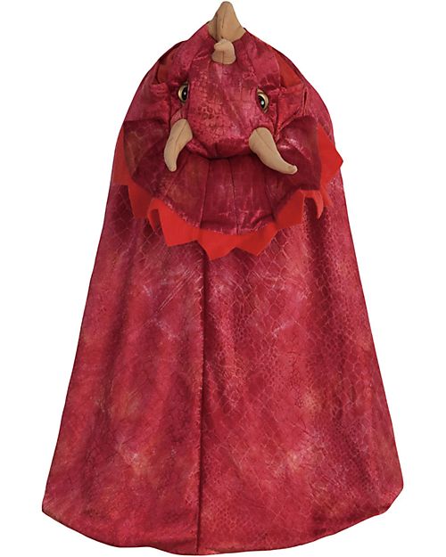 Great Pretenders Mantello  Dinosauro con Cappuccio - Triceratopo - Rosso - 4/5 Anni Travestimenti