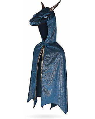 Great Pretenders Mantello Drago della Notte con Cappuccio - Blu Elettrico Travestimenti