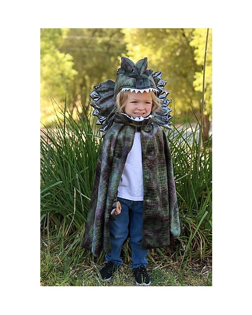Great Pretenders Mantello per Costume  da Dinosauro - Verde Mix - Copricapo e Artigli Inclusi! - 4-6 anni Travestimenti