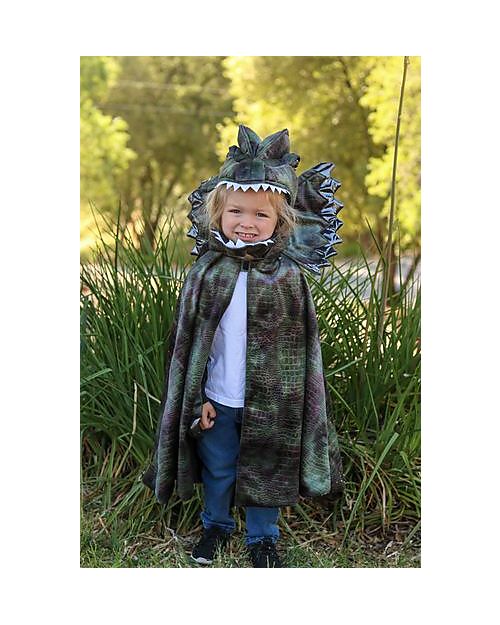 Great Pretenders Mantello per Costume  da Dinosauro - Verde Mix - Copricapo e Artigli Inclusi! - 4-6 anni Travestimenti