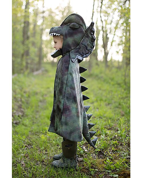 Great Pretenders Mantello per Costume  da Dinosauro - Verde Mix - Copricapo e Artigli Inclusi! - 4-6 anni Travestimenti