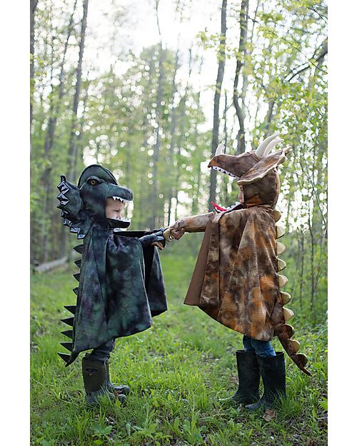 Great Pretenders Mantello per Costume  da Dinosauro - Verde Mix - Copricapo e Artigli Inclusi! - 4-6 anni Travestimenti