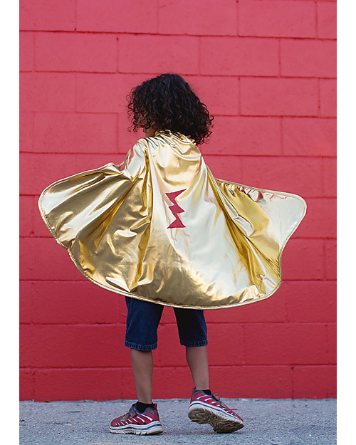 Great Pretenders Mantello per Costume di Carnevale Reversibile - Rosso/Oro - 2 costumi in 1! Travestimenti