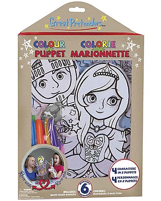 Great Pretenders Marionette da Colorare - Abitanti del Castello - 6 Pennarelli inclusi Colorare