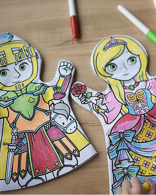 Great Pretenders Marionette da Colorare - Abitanti del Castello - 6 Pennarelli inclusi Disegnare e Colorare