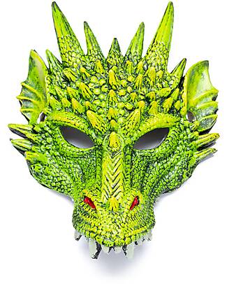 Great Pretenders Maschera di Drago - Verde - 3+ anni Travestimenti