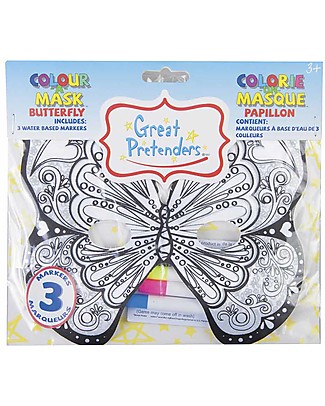 Great Pretenders Maschera Farfalla da Colorare - 3 Pennarelli inclusi Colorare
