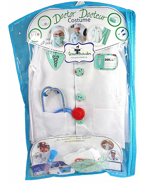 Great Pretenders Set Costume da Dottore, Verde - Set da 8 Pezzi Travestimenti