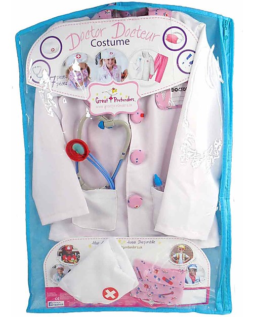 Great Pretenders Set Costume da Dottoressa, Rosa - Set da 8 Pezzi Travestimenti