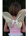 Great Pretenders Set Costume di Paillettes Oro - Gonna/Ali/Bacchetta - 4/6 Anni Travestimenti