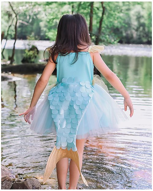 Great Pretenders Vestito da Sirena con Coda - Verde Acqua - 5/6 anni Travestimenti