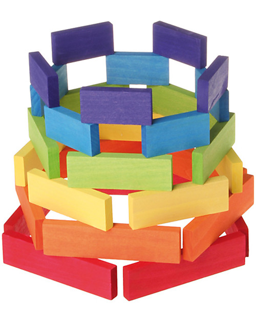 Grimm's 30 Mattoncini - Colorati - Per costruire il mondo! unisex (bambini)