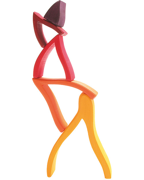 Grimm's Costruzioni Fiamme, Sfumature Rosso - 5 pezzi Costruzioni in Legno