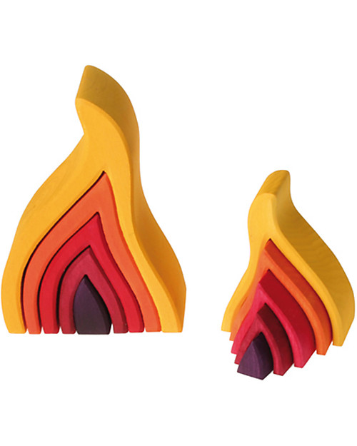 Grimm's Costruzioni Fiamme, Sfumature Rosso - 5 pezzi Costruzioni in Legno