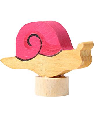 Grimm's Figura Decorativa per Base Anello delle Feste - Lumaca Rosa - 4cm Giochi Montessoriani