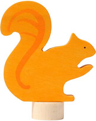 Grimm's Figura Decorativa per Base Anello delle Feste - Scoiattolo - 6 cm Animali in Legno