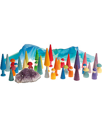 Grimm's Foresta Arcobaleno - 12 pezzi - Mille idee e paesaggi! Attività Montessori